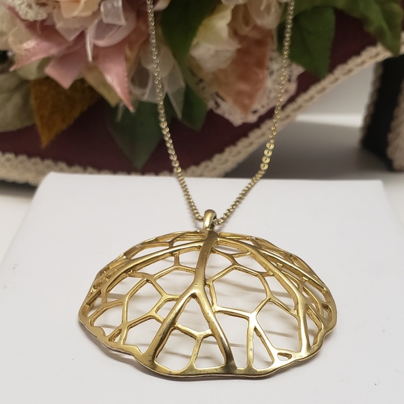 Banana Republic Gold Branch Bubble Pendant Necklace - Picture 2 of 6